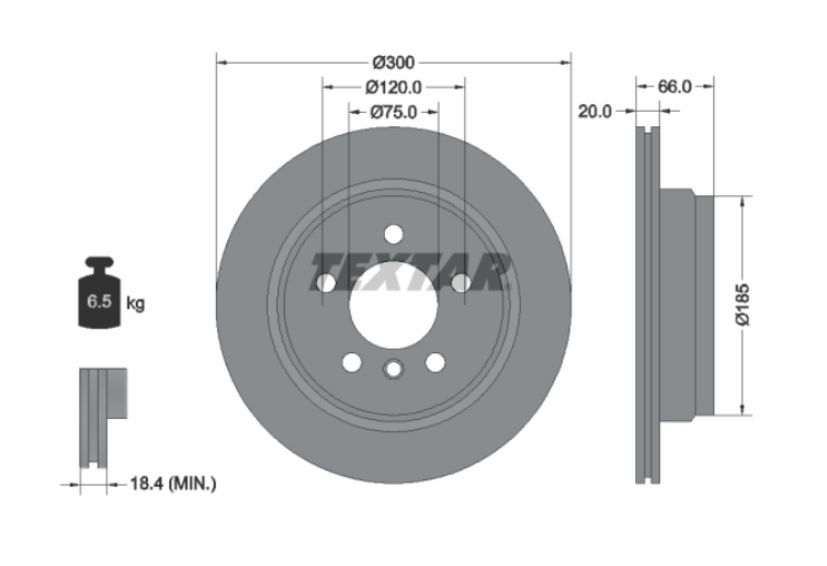 Zavorni diski TEXTAR 92239703 zadnji 300mm BMW 3 (F30, F31, F80) BMW 4
