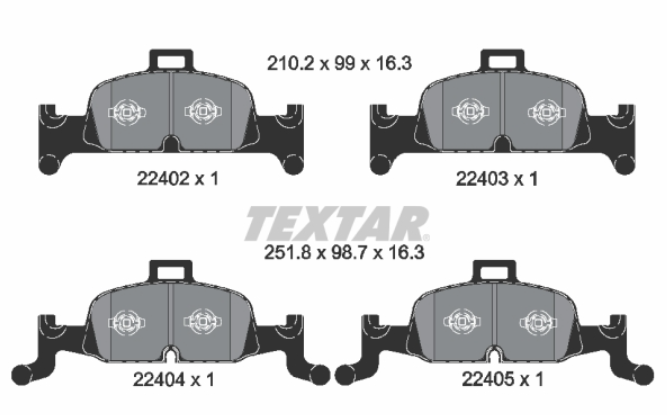 Zavorne ploščice TEXTAR 2240201 spredaj Audi A4, A5, A6, A7, Q5