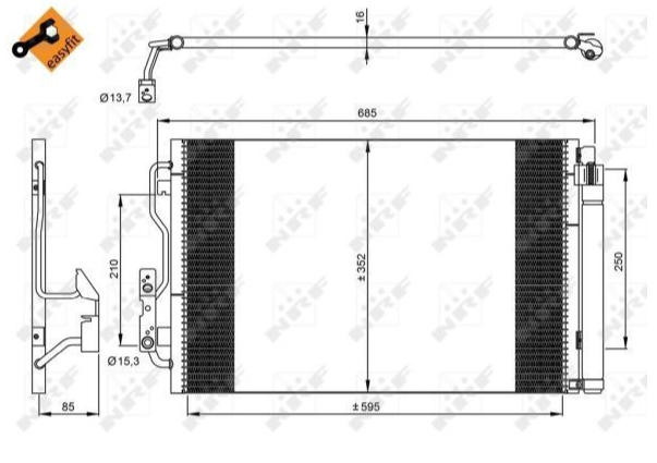 Hladilnik klime NRF 35970 BMW 1 (F20, F21), BMW 3 (F30, F31), BMW 4, i3, i8