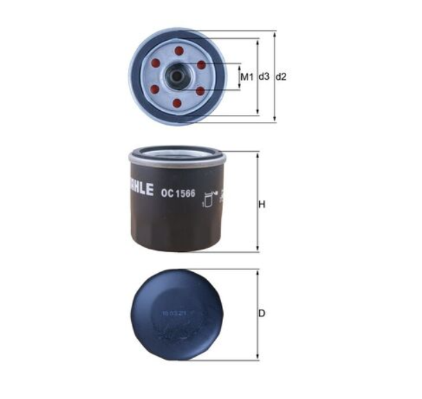 Filter olja Mahle OC1566 Renault, Kia, Nissan