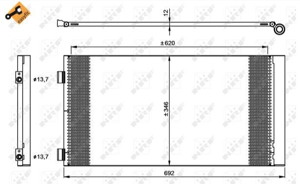 Hladilnik klime NRF 35961 Mini R56, Mini Coupe (R58), Mini kabriolet (R57)