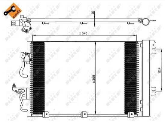 Hladilnik klime NRF 35555 Opel Astra H, Zafira B