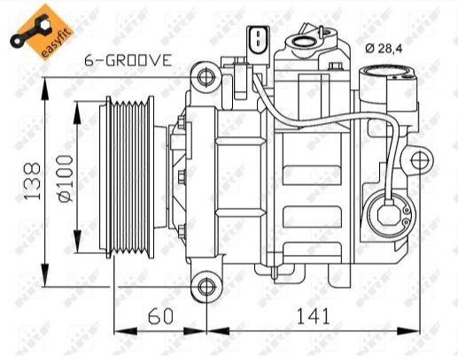 Kompresor klime NRF 32263 Audi A4, A5, A6, Q5, Seat Exeo