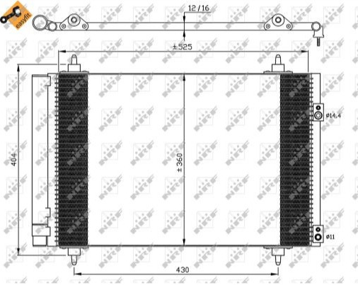 Hladilnik klime NRF 35610 Citroen Berlingo, C4, C4 Picasso, DS5, Peugeot 307, 308, 3008, 5008, Partner