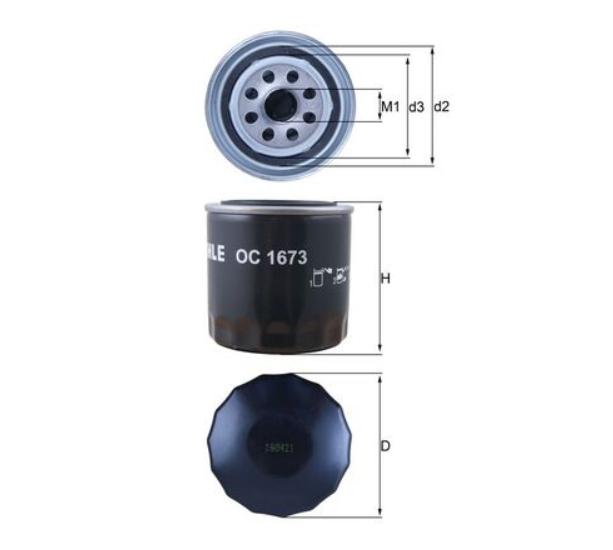 Filter olja Mahle OC1673 Opel, Mazda, Hyundai, Kia