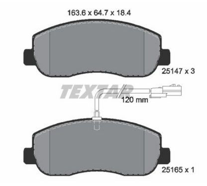 Zavorne ploščice TEXTAR 2514701 spredaj Renault Master 3, Nissan NV4000, Nissan Interstar, Opel Movano B