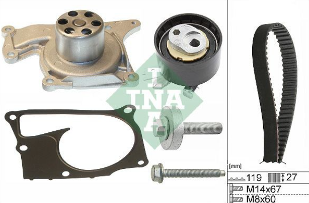 Set zobatega jermena in vodne črpalke INA 530 0607 30