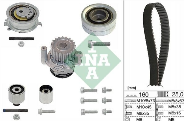Set zobatega jermena in vodne črpalke INA 530 0550 32