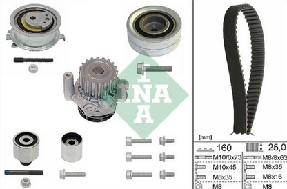 Set zobatega jermena in vodne črpalke INA 530 0550 32