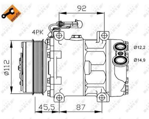 Kompresor klime NRF 32701 Citroen Jumper 2, Peugeot Boxer, Iveco, Daily 3/4, Fiat Ducato